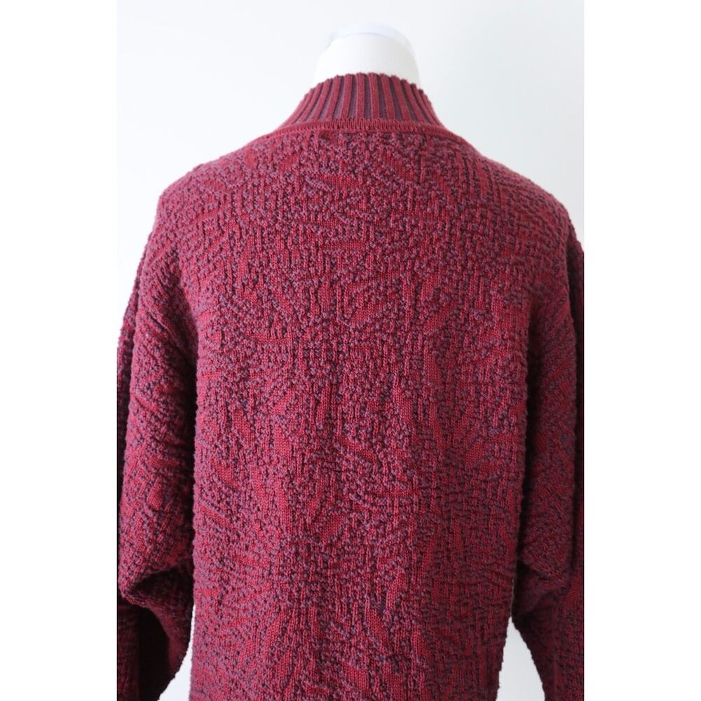 Chris Triola Size S 100% Cotton Red Knit Sweater Pullover One of A Kind - Picture 9 of 11